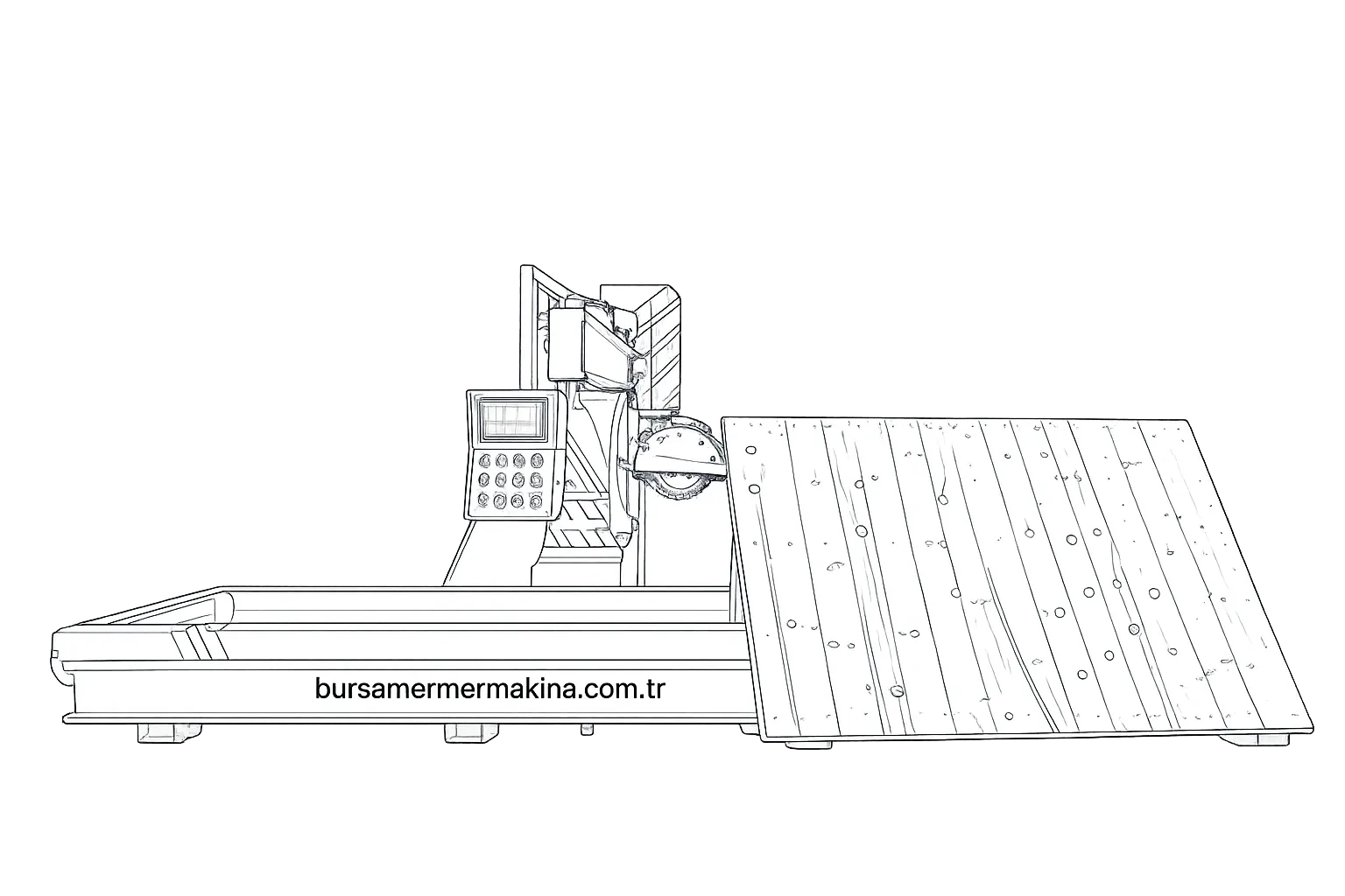 Tam Otomatik 45–90° Kapalı Ray Damperli Mermer & Granit Kesme Makinası