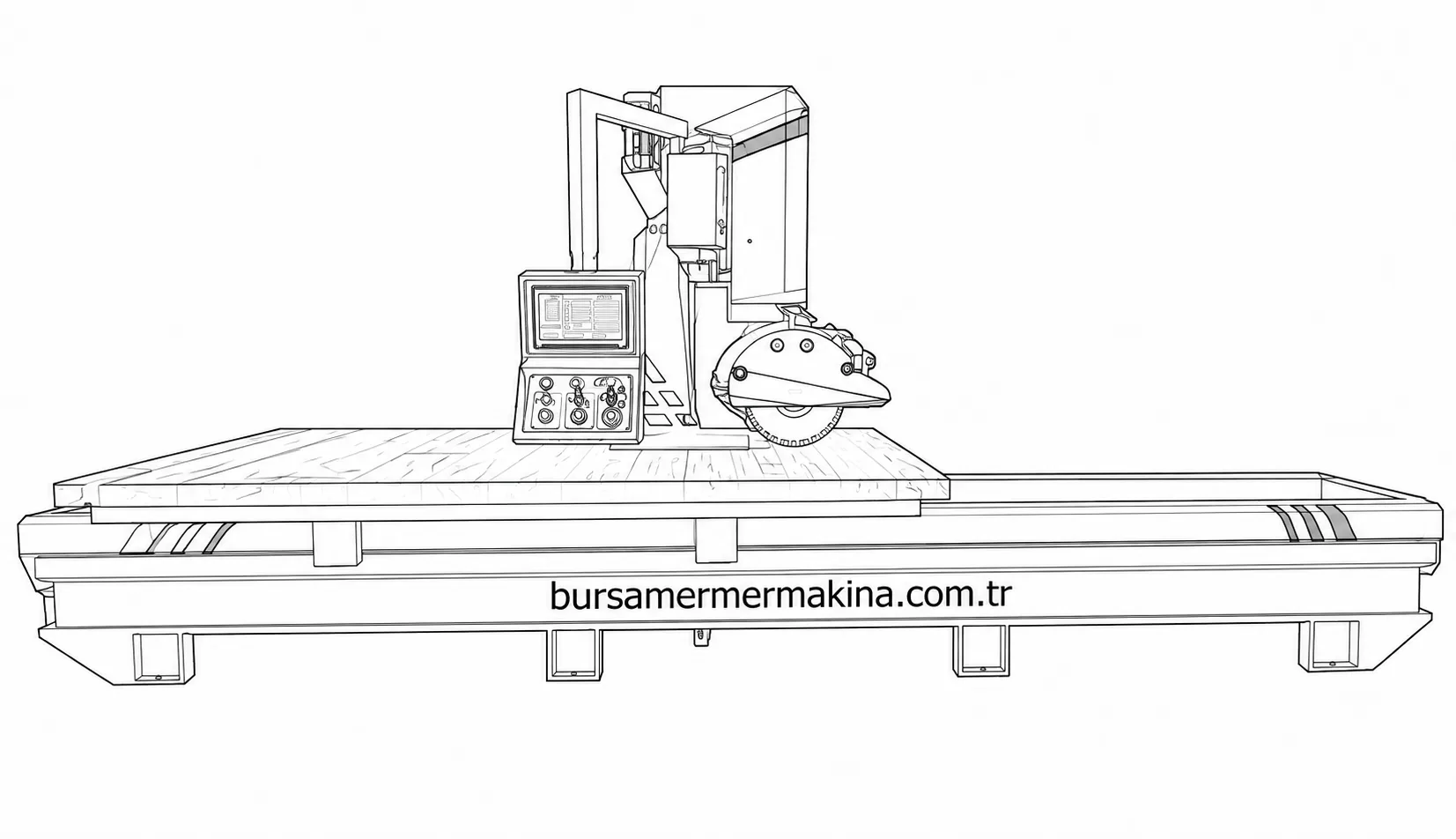 Tam Otomatik 45–90° Kapalı Ray Mermer & Granit Kesme Makinası