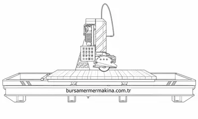 Yarı Otomatik 45–90° Kapalı Ray Mermer & Granit Kesme Makinası