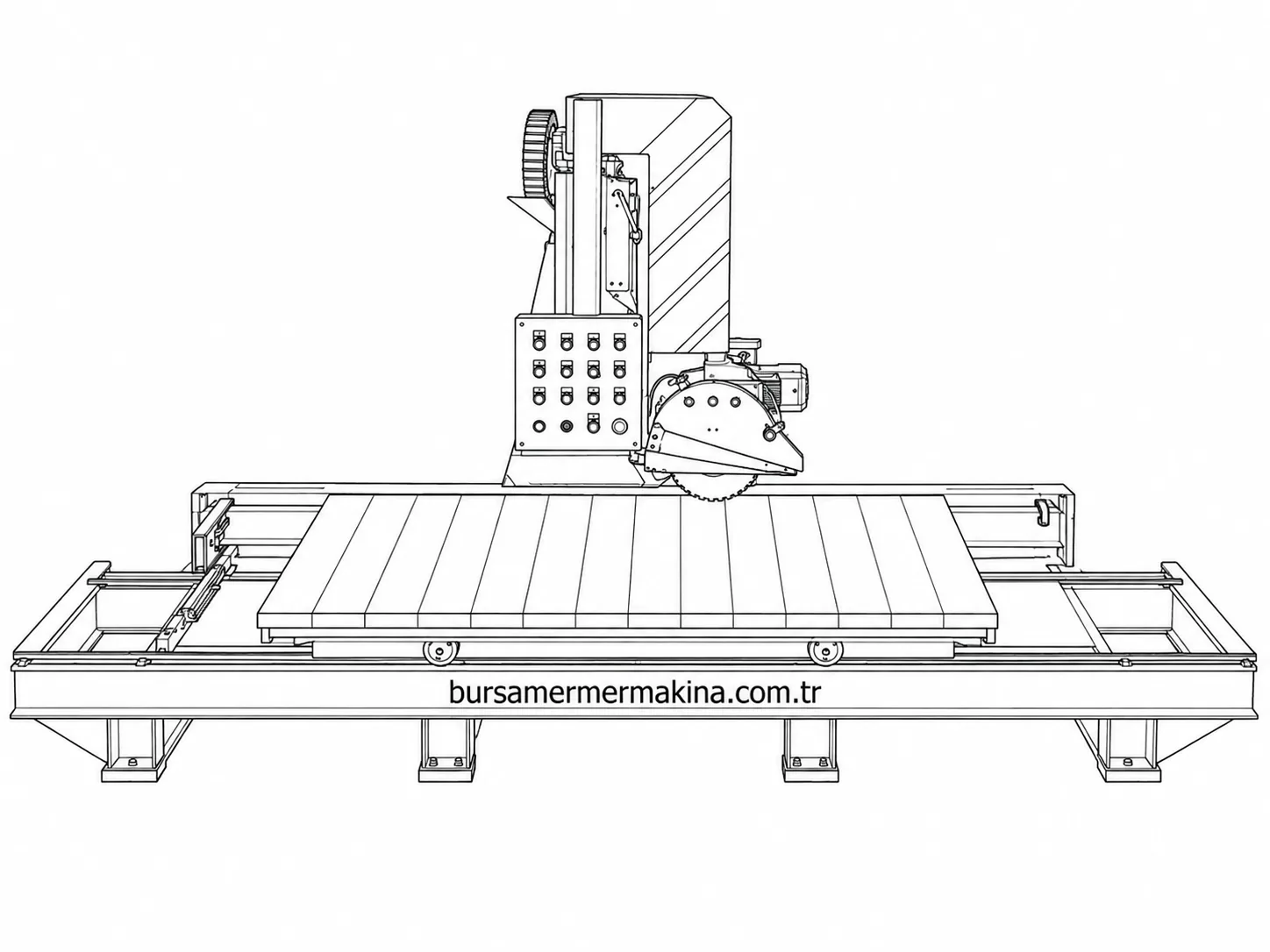 Yarı Otomatik 45–90° Açık Ray Mermer & Granit Kesme Makinası
